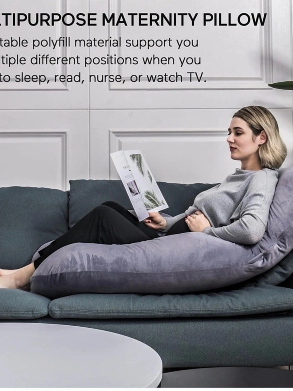 Momcozy Pregnancy Pillow Full Body Gray NWT